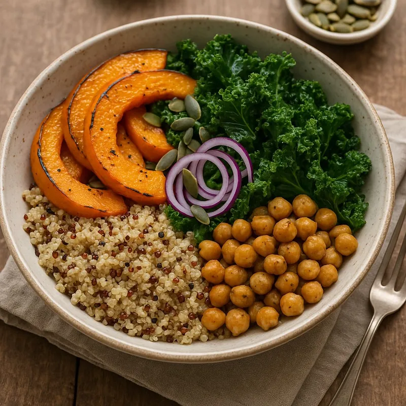Herbstliche Quinoa-Bowl mit Kürbis und Grünkohl: Ein gesundes Rezept